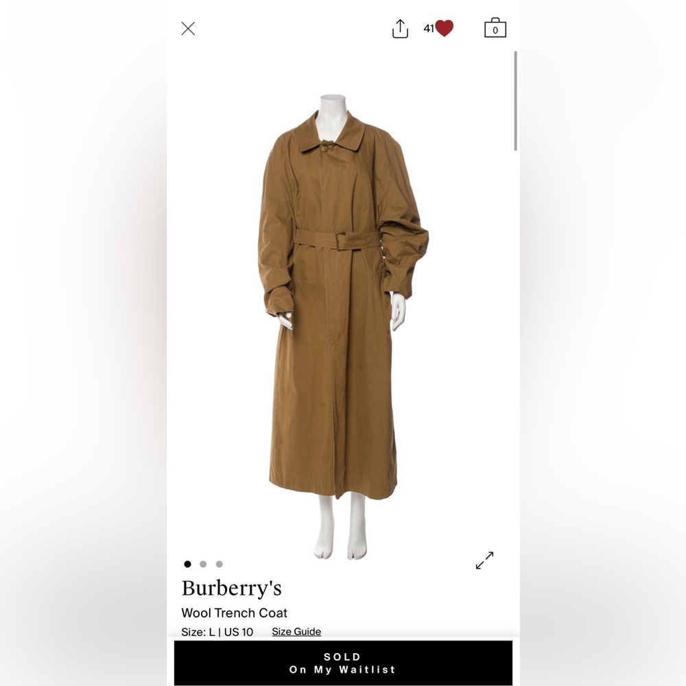 UNIQUE Tan Burberry Trench Coat with Gold Buckle Belt - Picture 14 of 15